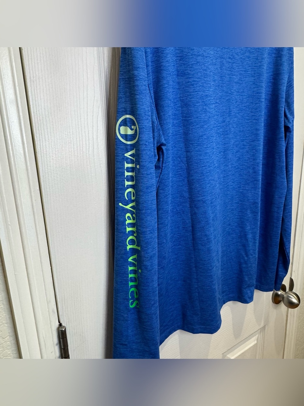 Vineyard Vines Performance Men's Small Blue Green Long Sleeve Shirt Whale Logo - Picture 5 of 8